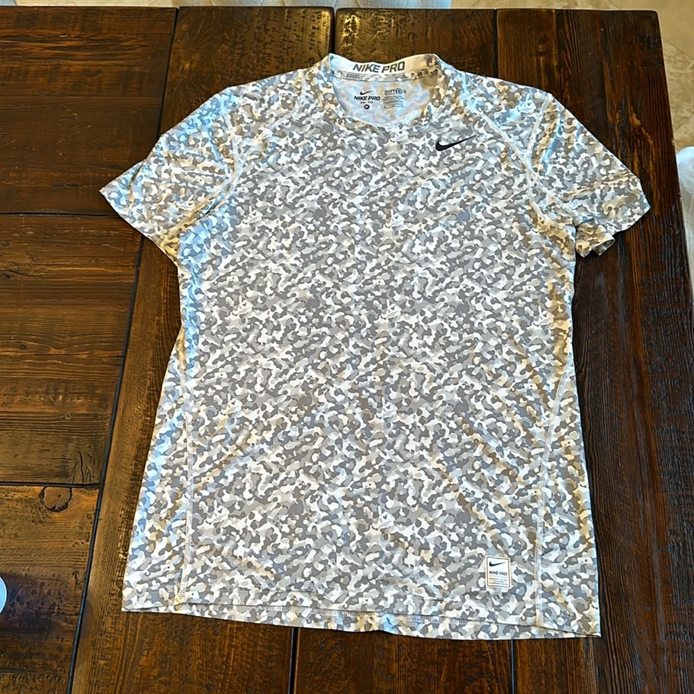 Nike Pro fitted Dri Fit size M worn once camouflage shirt